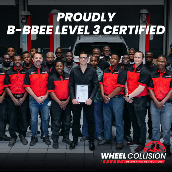 3356524507_WC BEE Generic_1 The wheel collision team celebrating becoming B-BBEE level 3 certified.